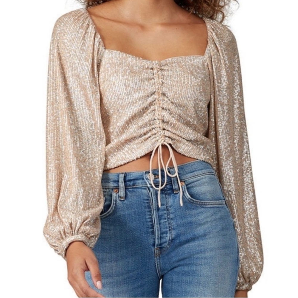 Jonathan Simkhai Puff Sleeve Sequin blouse